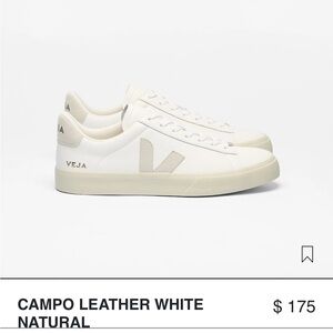 Women’s Veja Campo Leather Sneakers in Natural White Size 5